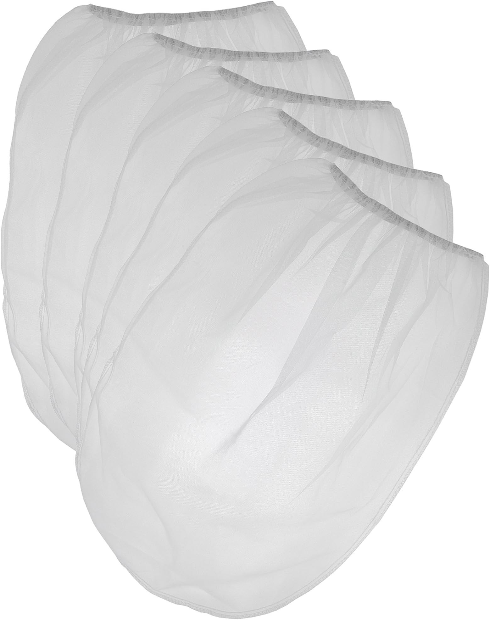 Pack of 25 Paint Strainer White Fine Mesh Disposable Bag Filters with Elastic Top Opening - 5 Gallon Bucket Size for Use with Paint Guns and Sprayers - by Golden Coast Unlimited