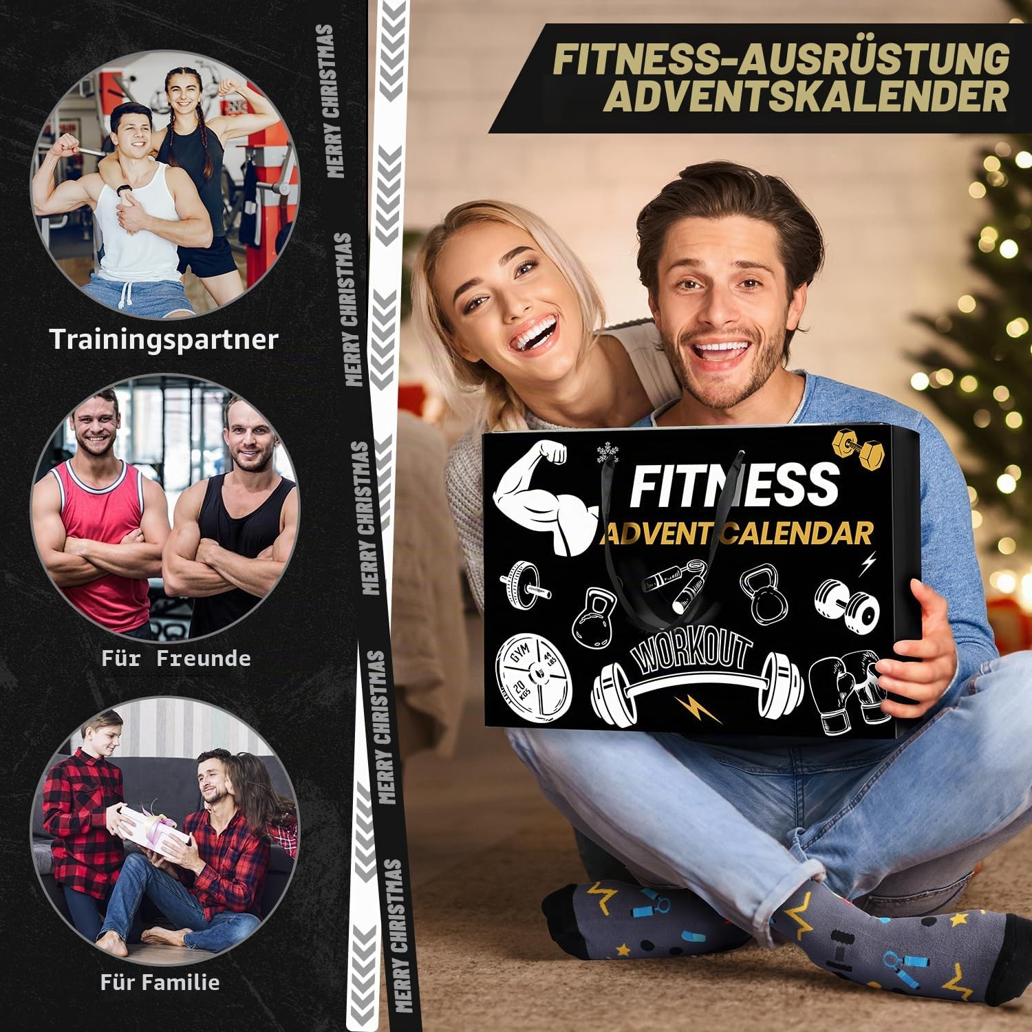 MOVINPE Fitness Gear Adventskalender 2025 Cihristmas, 24 Tage Sportzubehör