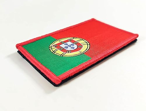 Miniatura 4 de Overdecor Parche de bandera portuguesa de Portugal Parches militares tácticos  Cierre de velcro, 2 unidades