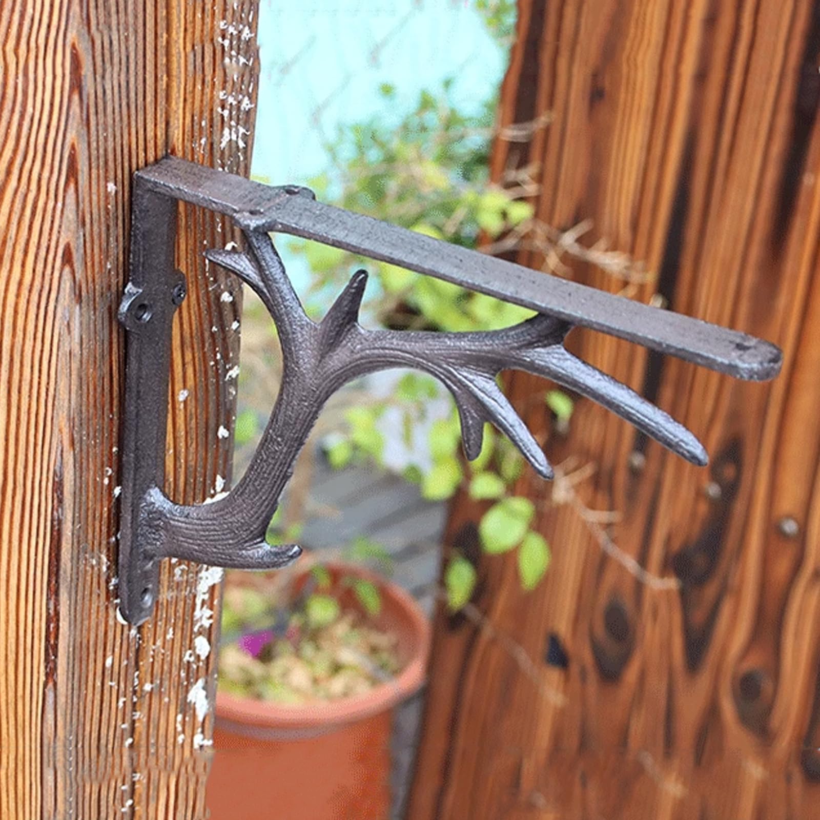 2 Pezzi Staffe per Mensole in Ghisa,Reggimensola da Muro,Supporti per Scaffali di Metallo Galleggiante,Staffa Angolari 90 Gradi per Decorative di Giardino,con Viti (24,8cm)