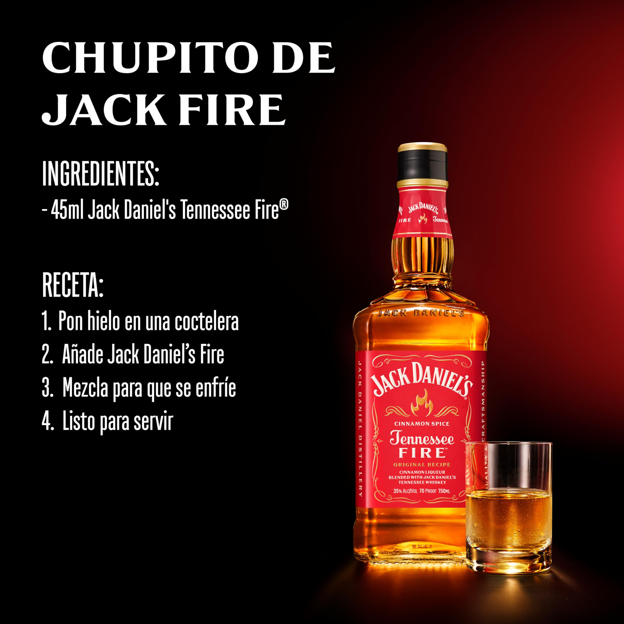 Jack Daniel's Tennessee Fire 35% Vol. 1l : Amazon.es: Alimentación