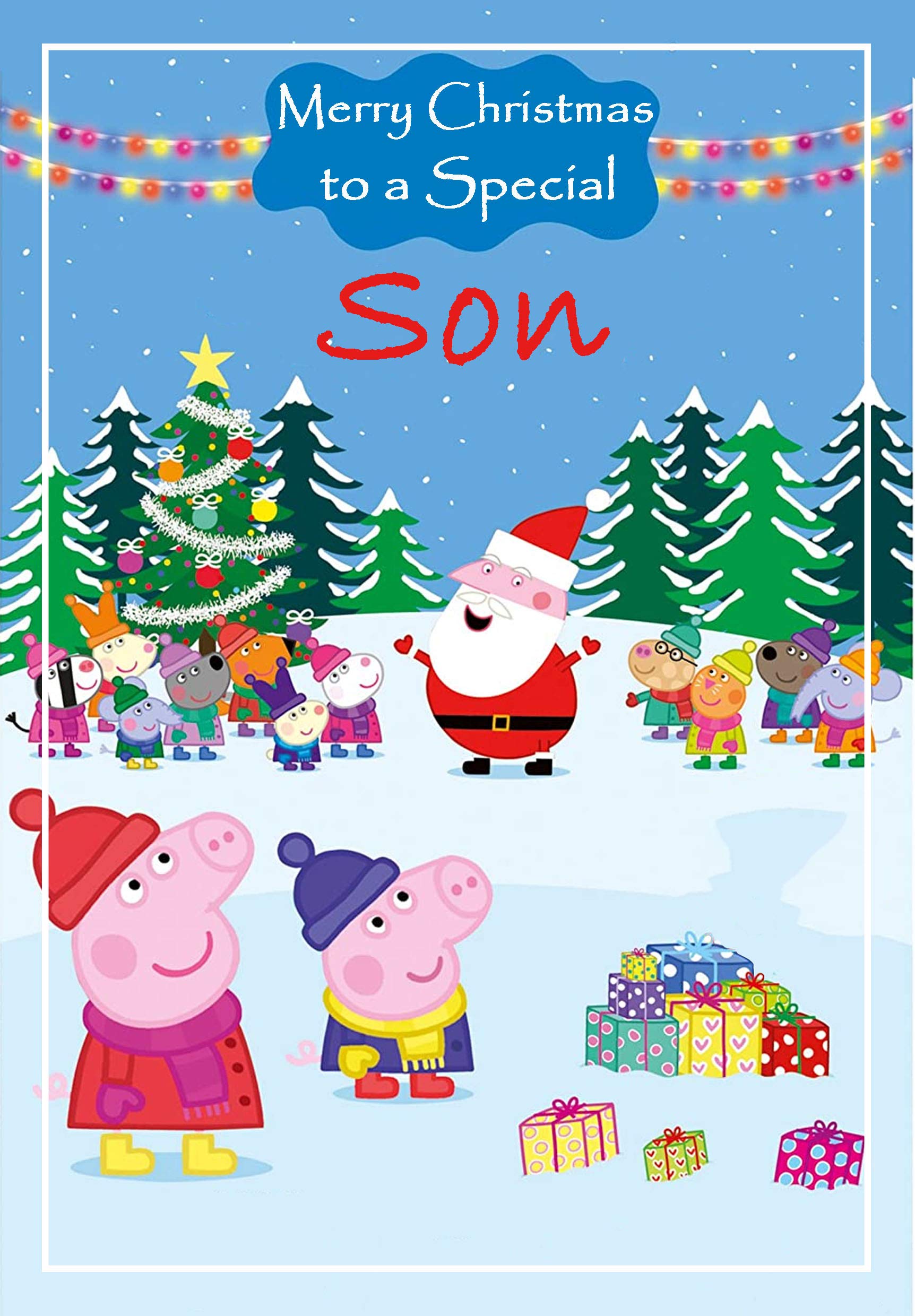 Christmas Card for SON– Peppa Pig- POSTED SAME DAY FIRST CLASS!