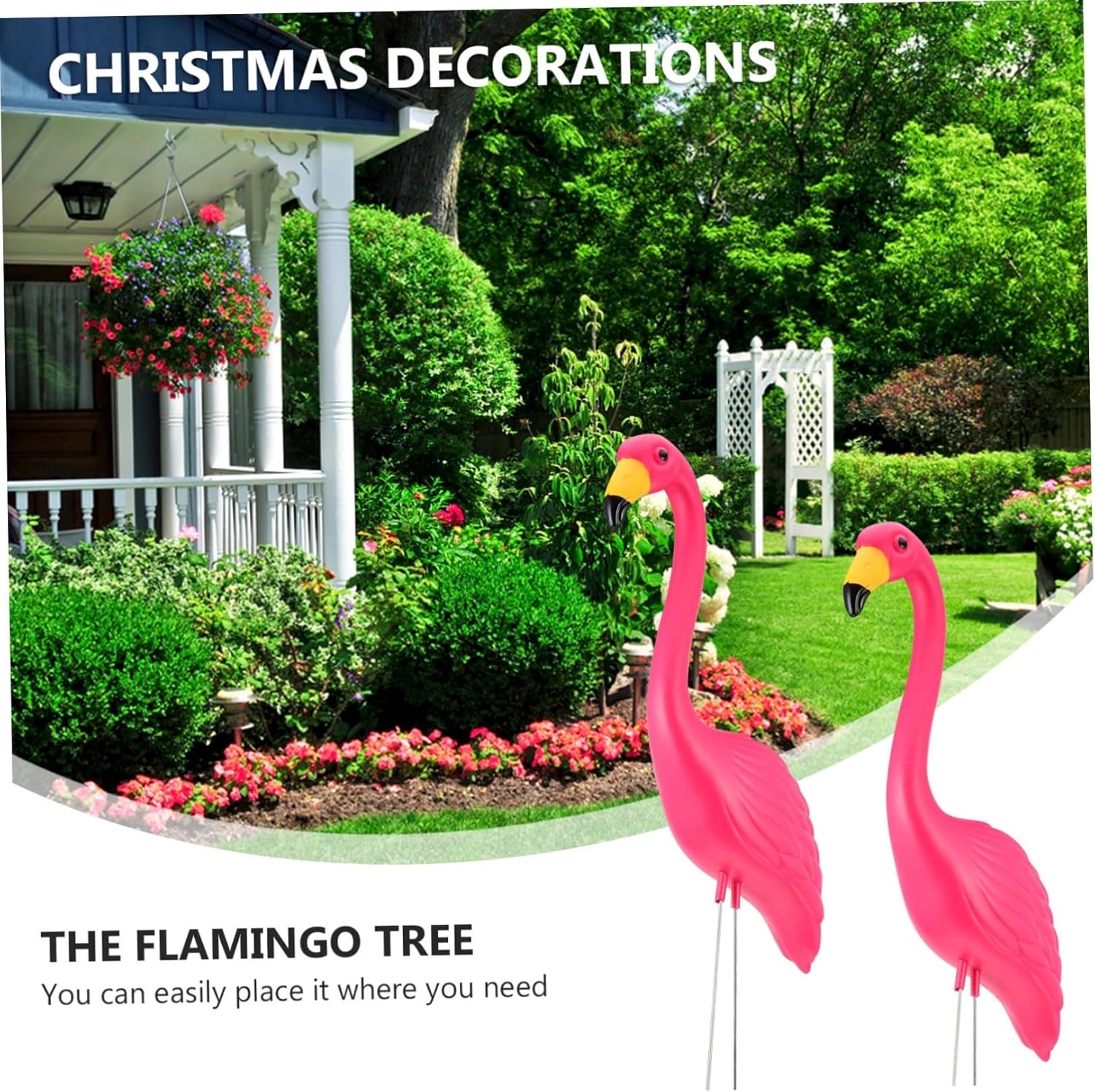 2pcs Pink Flamingo Lawn Stakes Lifelike Garden Statues for Outdoor Decor for Housewarming Gifts and Photography Enhance Your Garden Charm