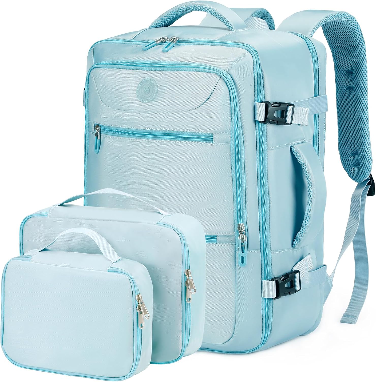 SHRRADOO Travel Backpackfor Women Men, with Storage Cosmetic Bag Set 3pcs