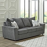 Signature Design by Ashley Stairatt Gray Sofa with Flared Arms - Plush Chenille, Contemporary Style & Accent Pillows
