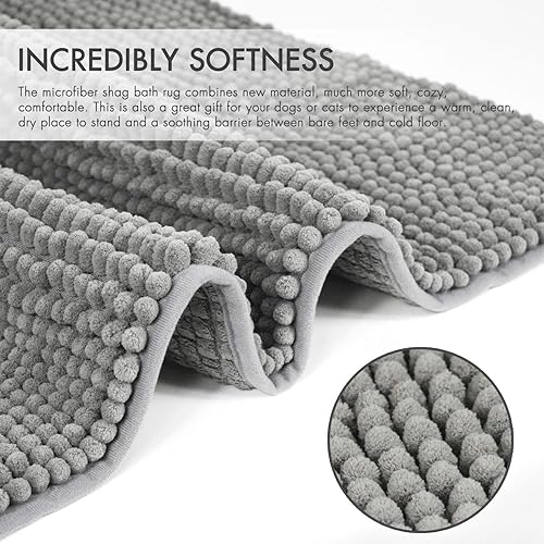 Miniatura 3 de JTdiffer Alfombra de baño pequeña de 15 x 19 pulgadas, antideslizante, súper absorbente, alfombra de baño extrasuave y alfombra de baño de felpilla