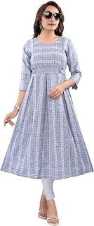 B2F Women's Printed Flared Anarkali Maternity Dress, Feeding Kurti with Concealed Zip for Pre & Post Pregnancy Price In India