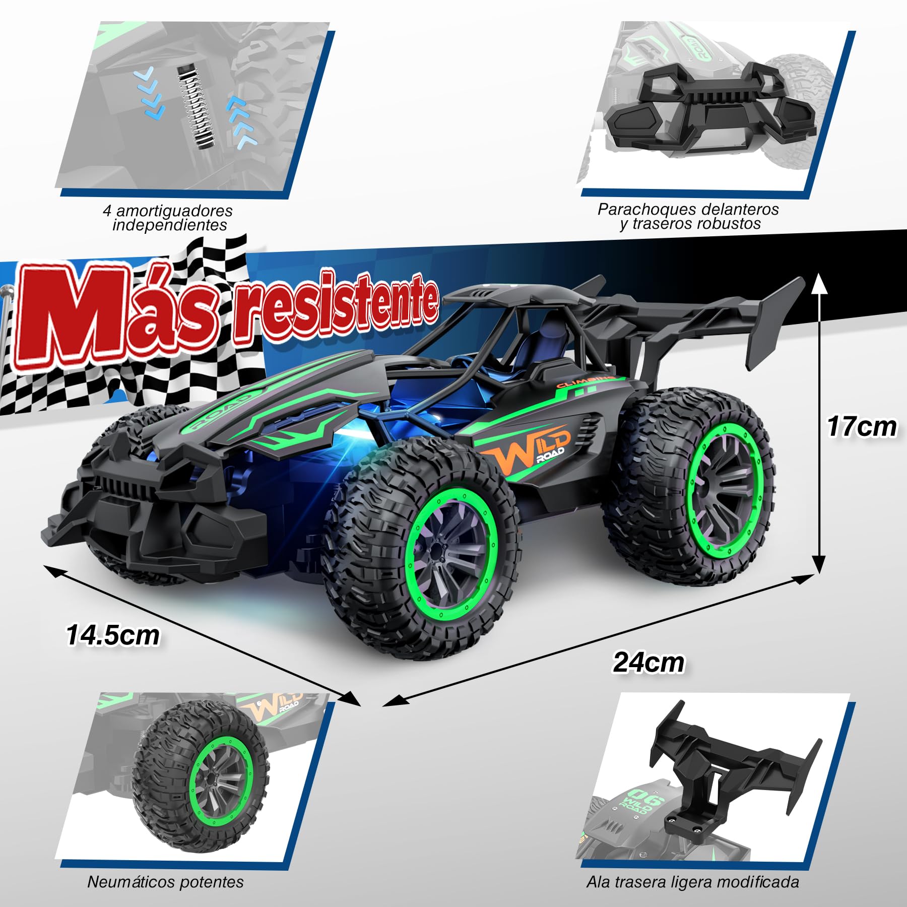 Coche Teledirigido, 1:18 RC Coche 2.4GHz 20+KM/H High Speed Coches Teledirigidos con Batería Recargable Coches Teledirigidos para Niños 3-16 Años Regalo Cumpleaños Navidad
