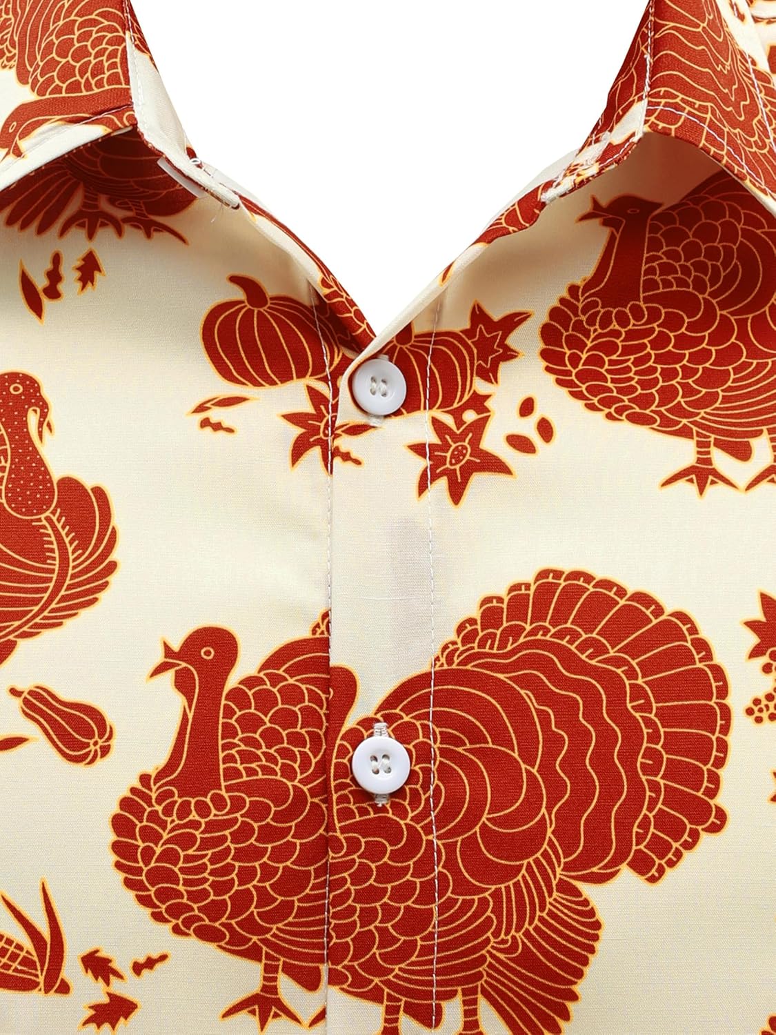Mens Christmas Shirts Funny Turkey Thanksgiving Shirts Santa Claus Long Sleeve Button Down Shirt - Image 4