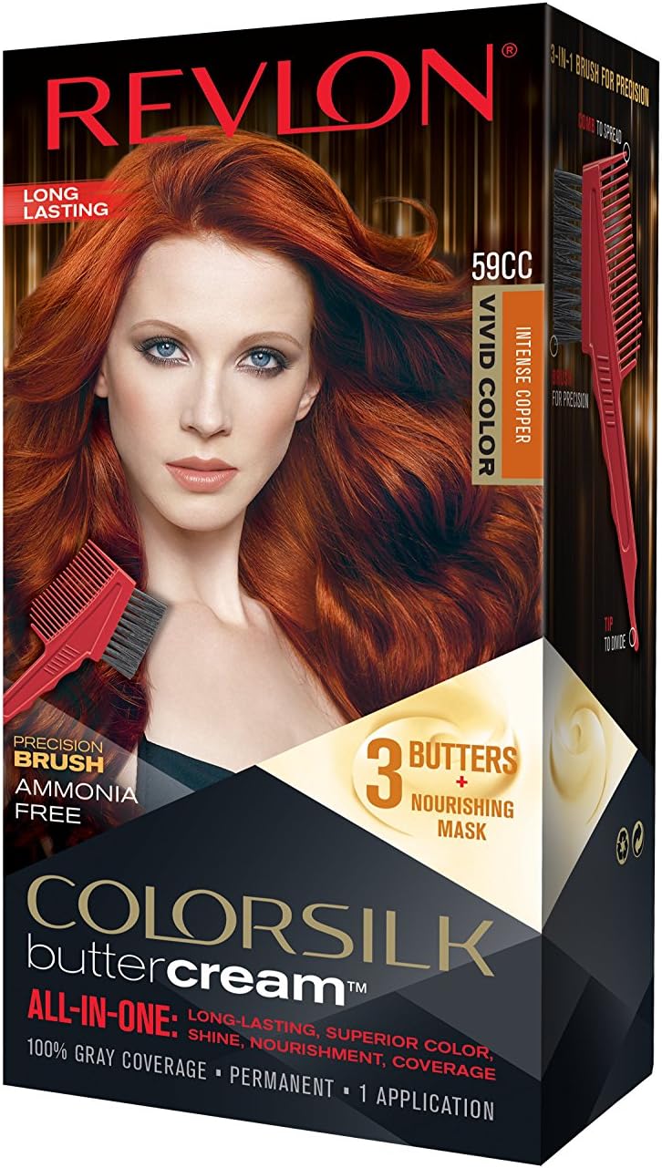 Revlon Colorsilk Buttercream Hair Dye, Vivid Intense Copper, Pack of 1