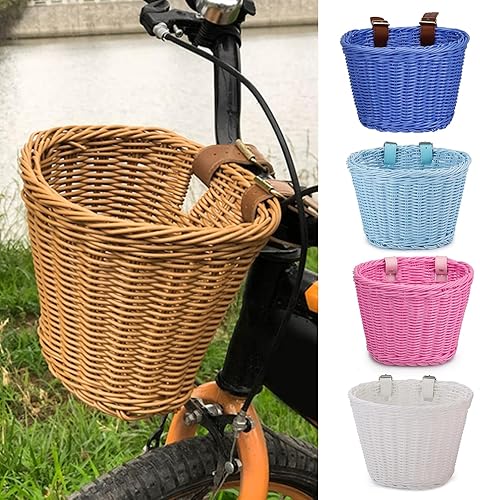 Miniatura 2 de Cesta de bicicleta, tejida a mano, gruesa, resistente, multifuncional, resistente, con soporte de carga, fácil instalación, almacenamiento de