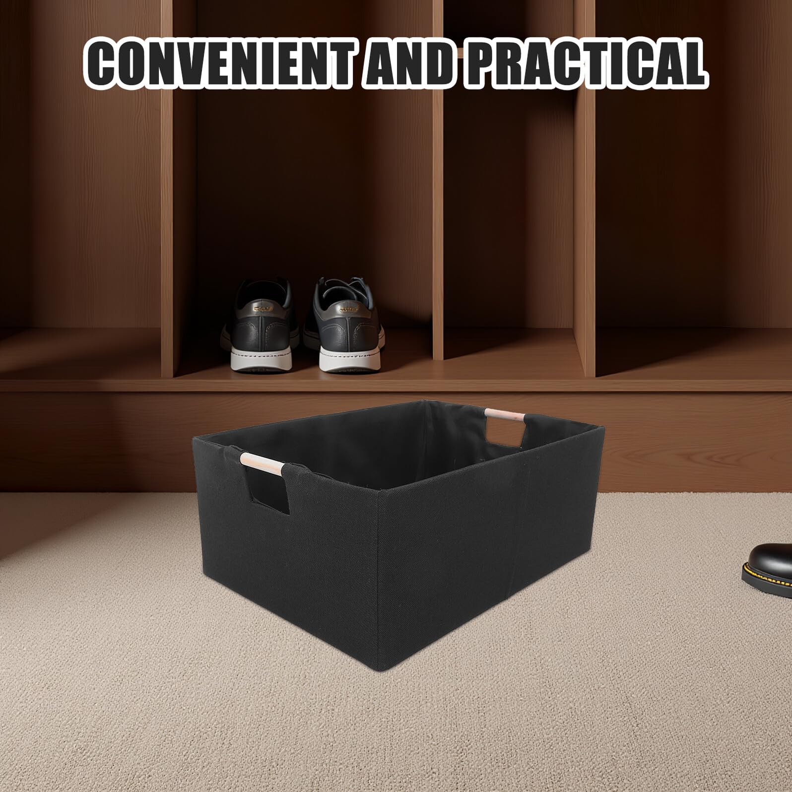 Toyvian Faltbare Stoff Aufbewahrungskörbe mit Griffen 42x31x17cm Rechteckige Organizerboxen für Kleiderschrank und Regal Stabile Aufbewahrungsboxen zum Schutz vor Staub