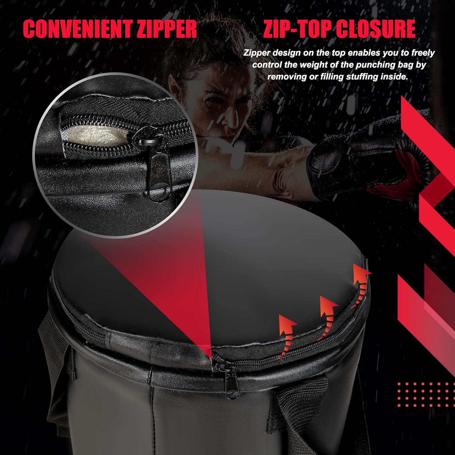 Goplus Punching Bag for Adults, 64LBS Filled Hanging Boxing Bag Set with 12OZ Boxing Gloves & 95” Hand Wraps, Suitable for Home Gym Workout, Kickboxing, MMA, Muay Thai, Krav MAGA, Taekwondo, Karate