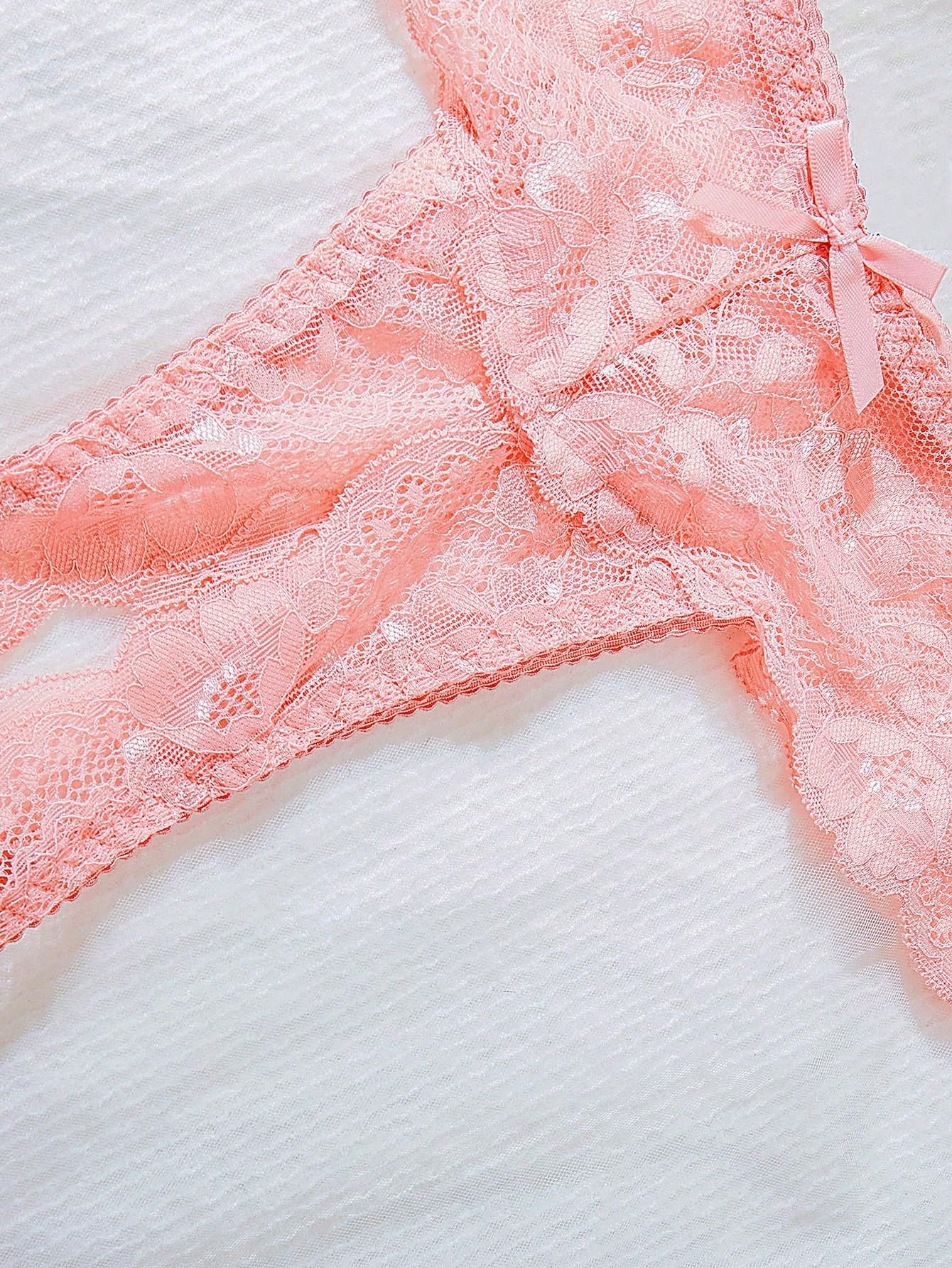 SweatyRocks Women's Lingerie Set Floral Lace Ruffle Shoulder Bra and Panty Underwear Sets