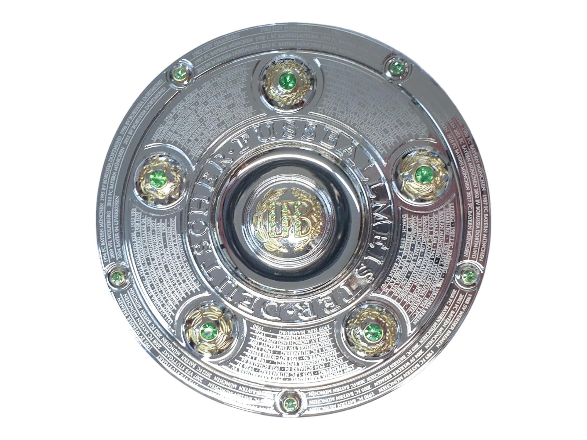 AMBALLCOM | 150 mm hohe Replica Trophäe - 3D Nachbildung der DFL Meisterschale Bundesliga | Verpackt in Displaybox | Sport | Fussball | Geshenk fur fussball fan