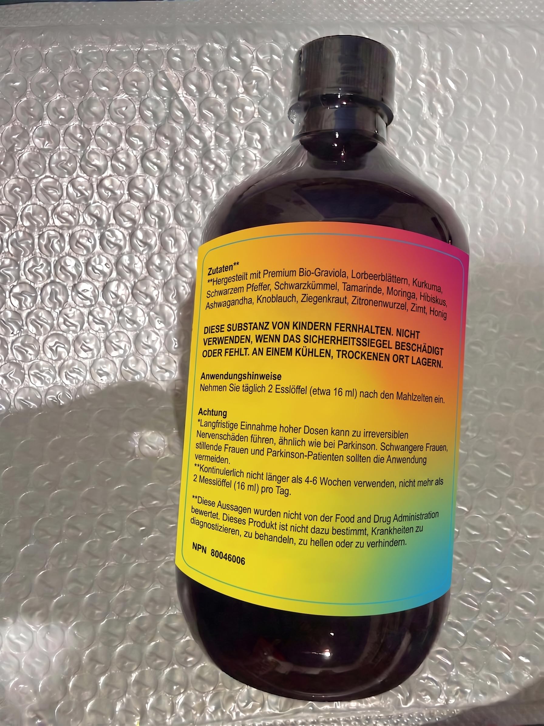 Soursop Bitters Liquido, Liquido di Soursop Bitters, Graviola, Guanabana, Corossol, Stachelannone, Supporta la salute digestiva e la funzione immunitaria, Vegano - 473ML/16FL.OZ (1 Bottle)