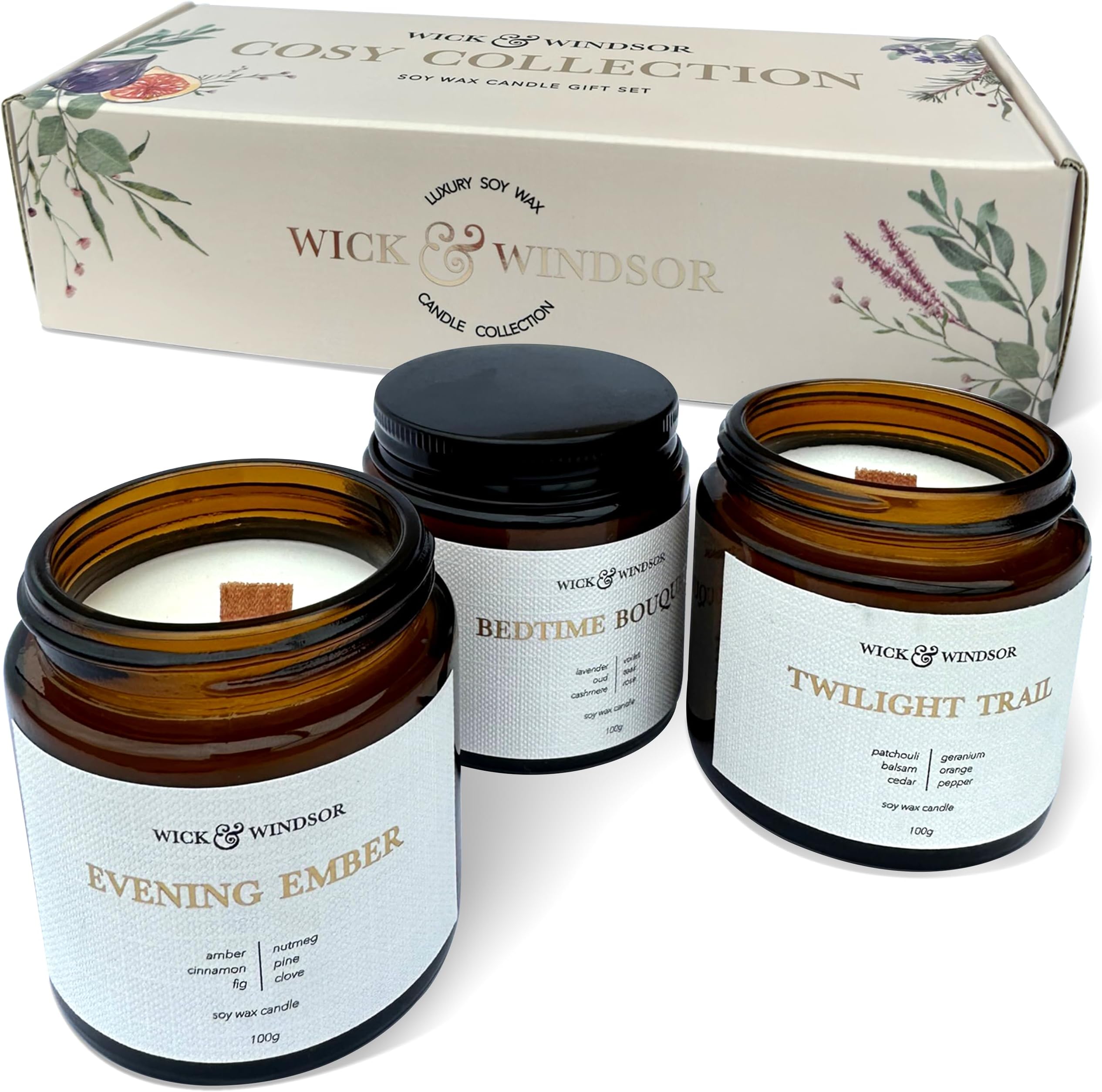 Crackle Wick Large Scented Candle in Glass Jar 485g White Gardenia