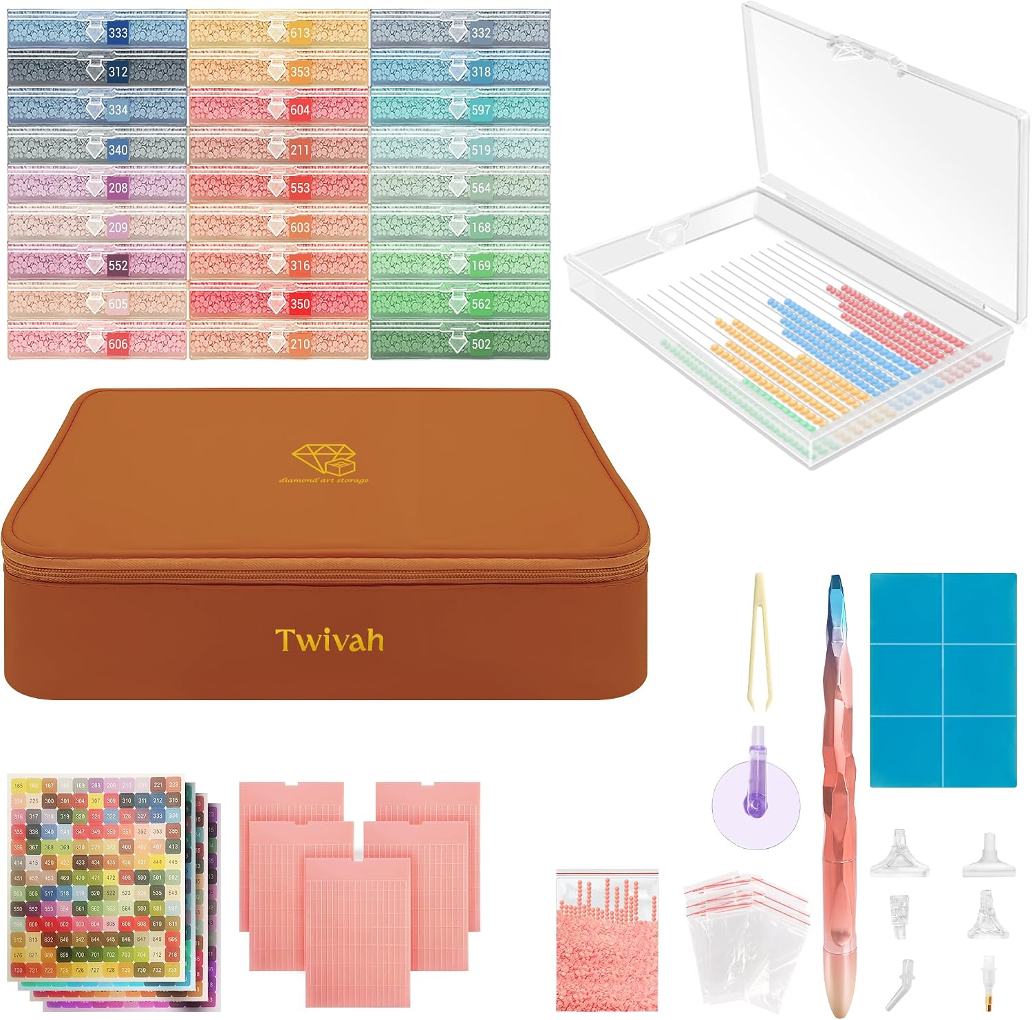 twivah 27PC Diamond Art Storage Containers, Diamond Painting Trays with Lid
