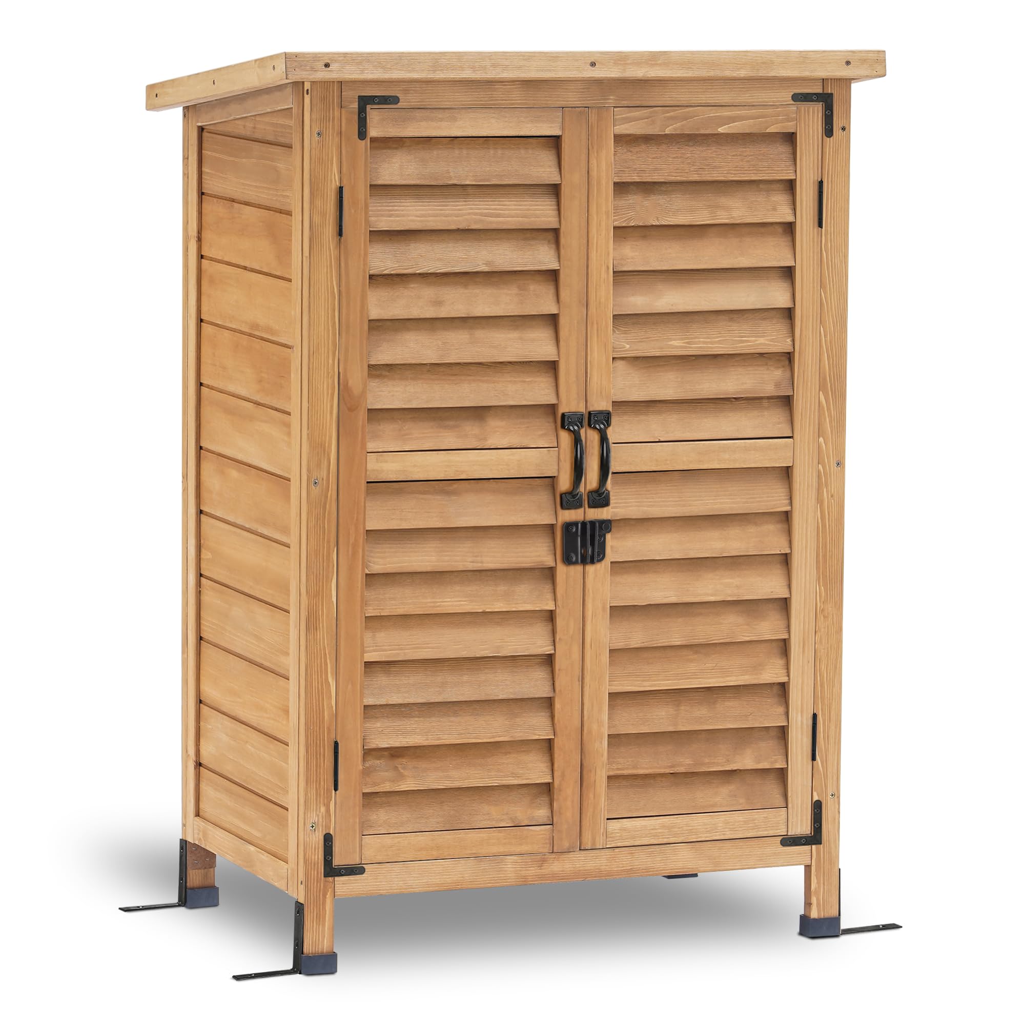 MCombo Gartenschrank Geräteschuppen Outdoor-Schrank Holz Natur 47x63x96 cm
