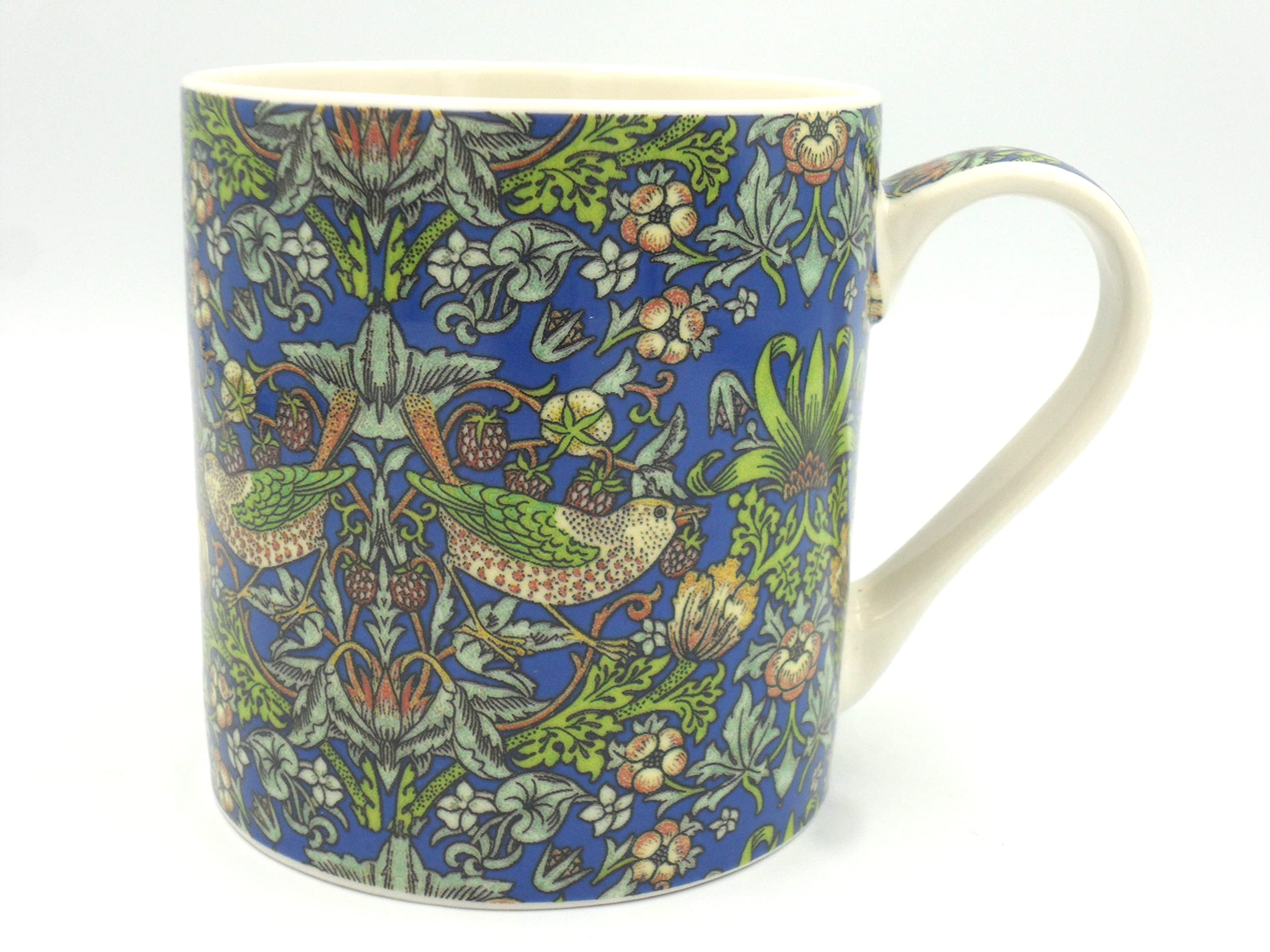Heron Cross Pottery Multii William Morris Blue Strawberry Thief Design Jumbo Mug For The Abbeydale Collection