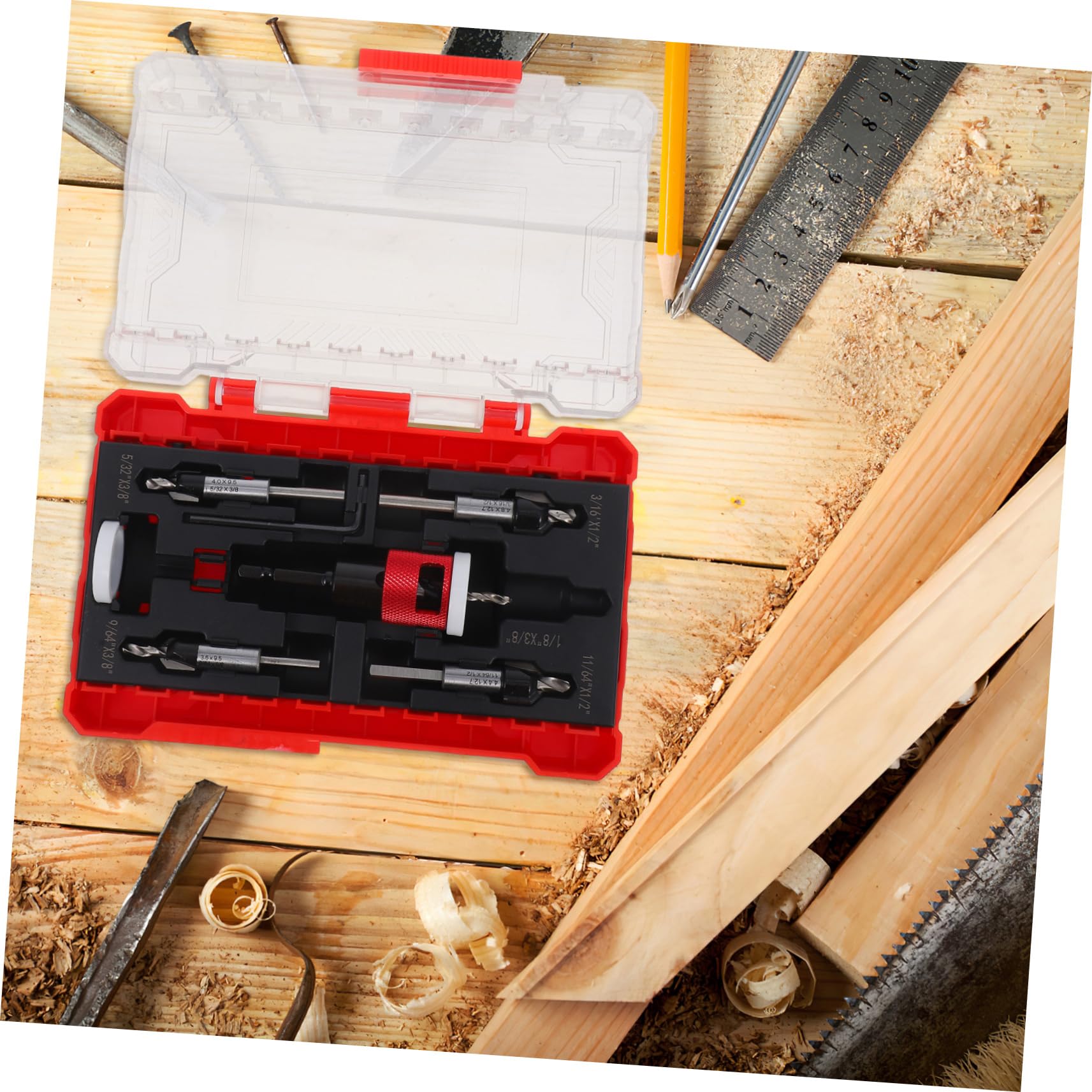 Senkbohrer Satz mit Tiefenanschlag für Holz 1 Satz Aluminiumlegierung