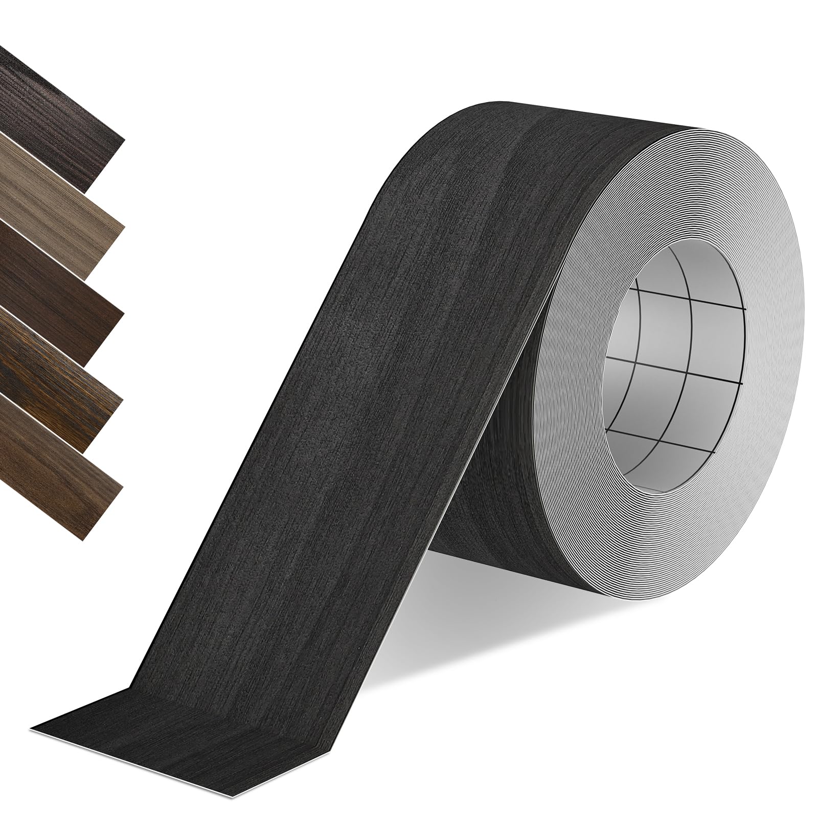 ZYJT Wood Grain Repair Tape, 2.4 inch X 50ft Self Adhesive Dark Walnut Grain Repair Patch for Tables, Chairs, Baseboards, Doors, Windows, Floors,