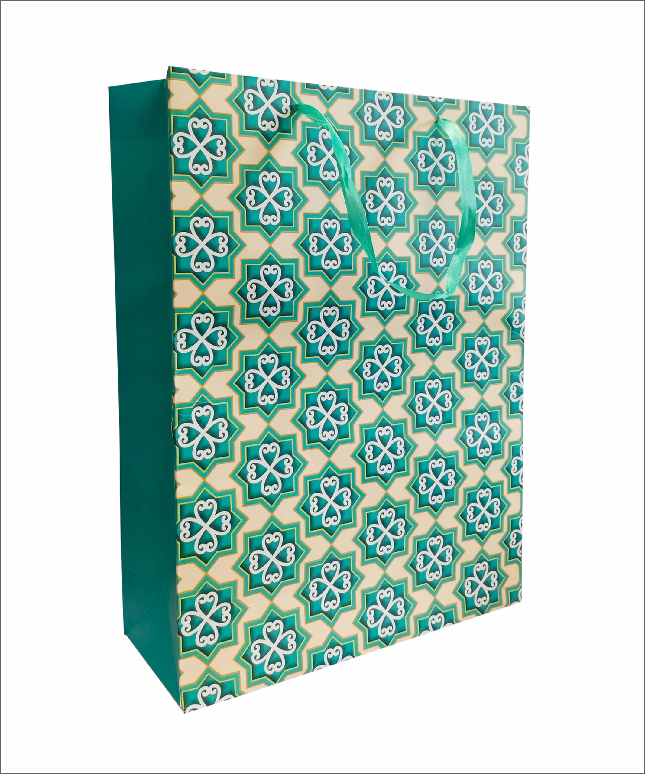 Omnipresent Pack 200 GSM Matte Lamination Green Premium Paper Gift Bags, Set of 5, Ideal For Premium Gifting, Wedding Gifts, & Gifting on Special Occasions (Size: 16.6x12.2x4.8 inch) (B0CW1YXKN7) Amazon Price History, Amazon Price Tracker