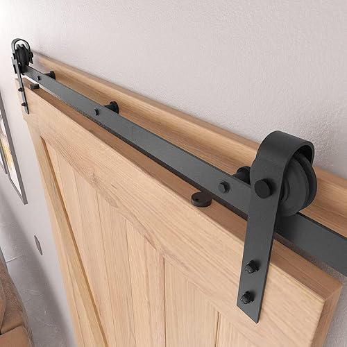 Miniatura 4 de Kit de herrajes para puerta de granero de 8 pies, juego de herrajes para puertas correderas para puertas interiores y exteriores