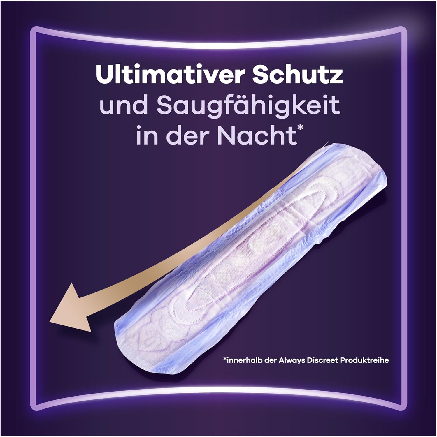 Always Discreet Ultimate Night Incontinence Pads for Women, Pack of 8