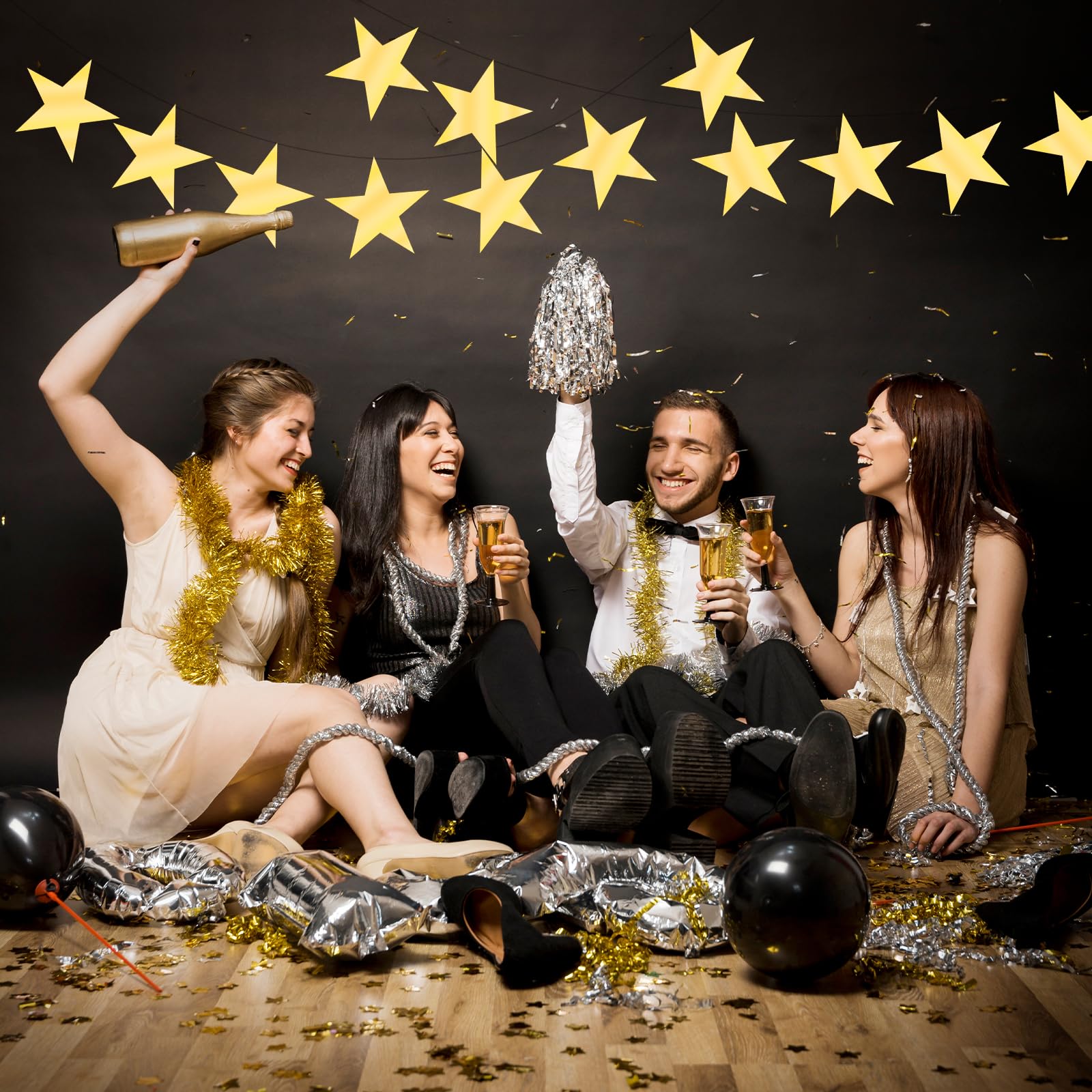 Coriandoli di carta a forma di stella glitterati 15,2 cm per feste