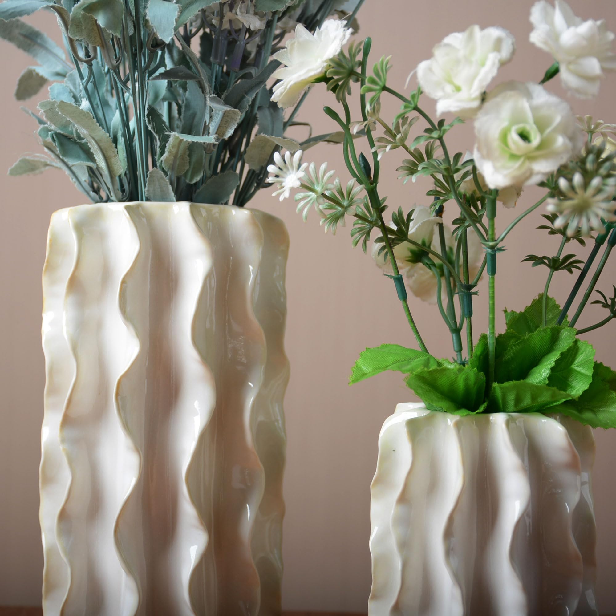 SEINHIJO Vaso di Fiori in Ceramica Decorative Moderna Arte Statua Fiori Scultura Figurina Soprammobili Regali Statuetta Casa Ornamento 20cm