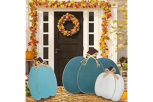 3 Pcs Blue Pumpkin Fall Decor for Thanksgiving Holiday