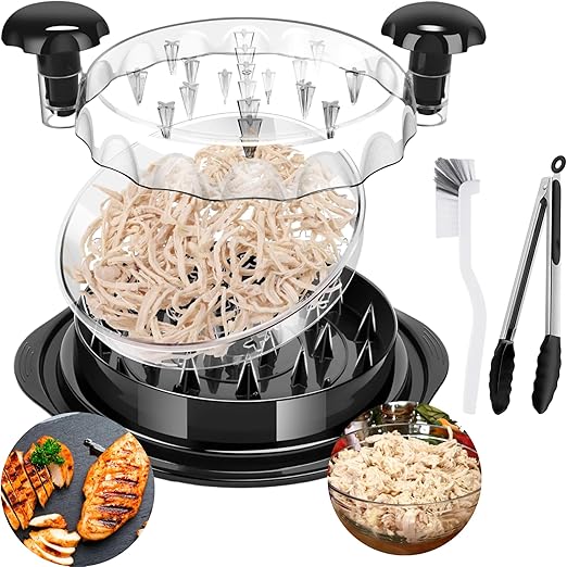 UPGRADE Chicken Shredder Tool Twist - Large Meat Shredder for Shredded Chicken, BPA-Free Chicken Shredder Tool Twist, Visible Cover, Dishwasher Safe, Perfect for Chicken Breast & Meat