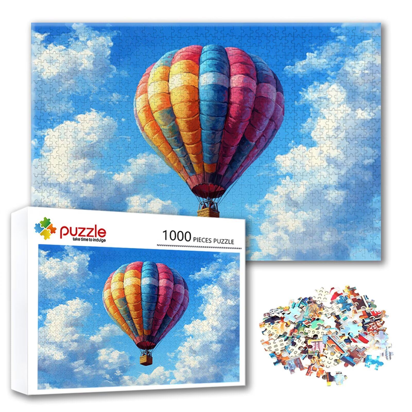 Puzzle 3000 Teile Heißluftballon, Puzzle Erwachsene 3000 Teile Landschaft, Klassische Holzpuzzles 122 x 80 cm, Lernspiel Herausforderung Spielzeug, Moderne Zimmer Wanddeko, Geschenk für Frauen R-9