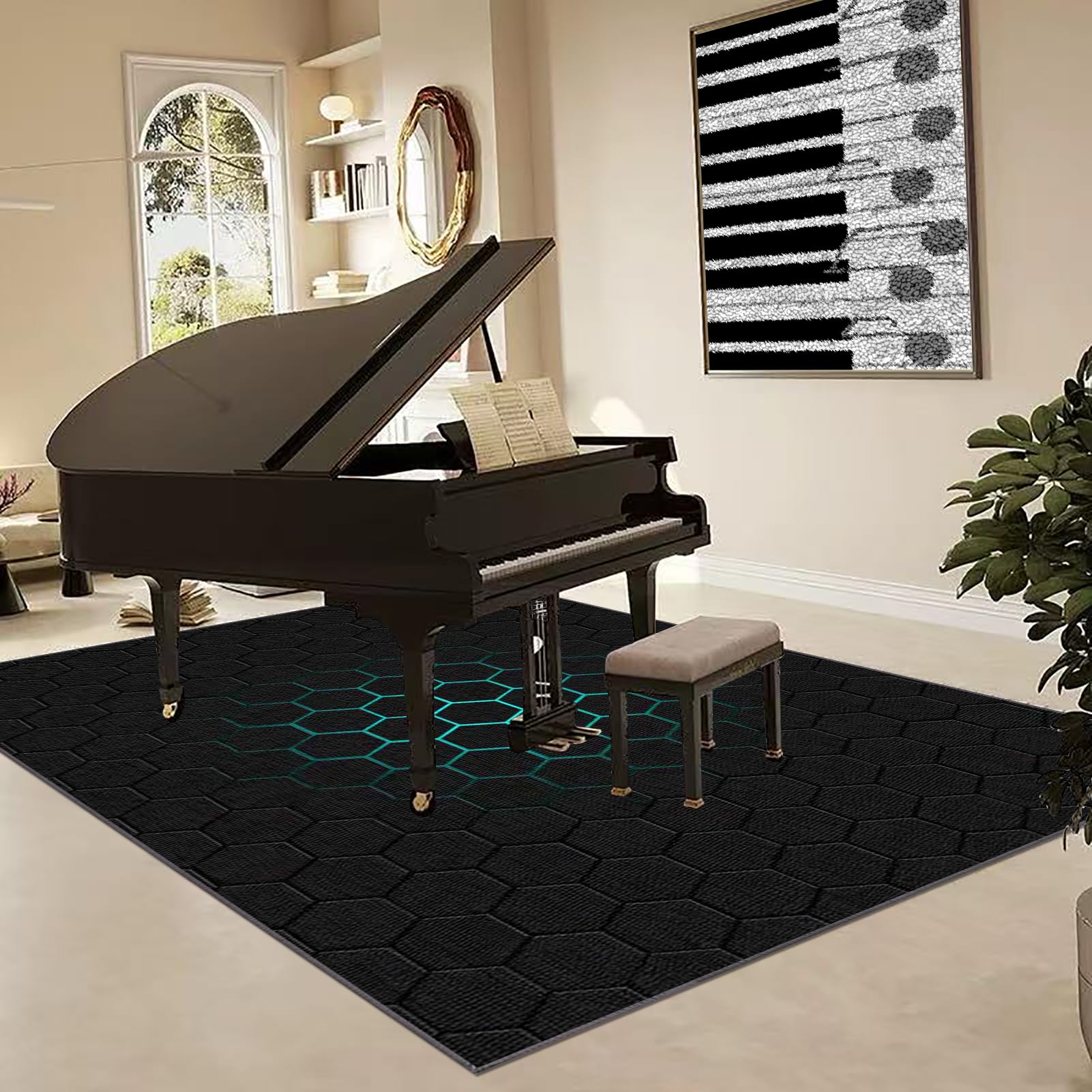Schlagzeugteppich 120 x 70 cm Professionelles rechteckiges Schallschutz Trommelmatte Drum Teppich Elektronisches Schlagzeug Teppich Music Carpet Trommelteppich für Bass Snare Drum Schlagzeug Matte