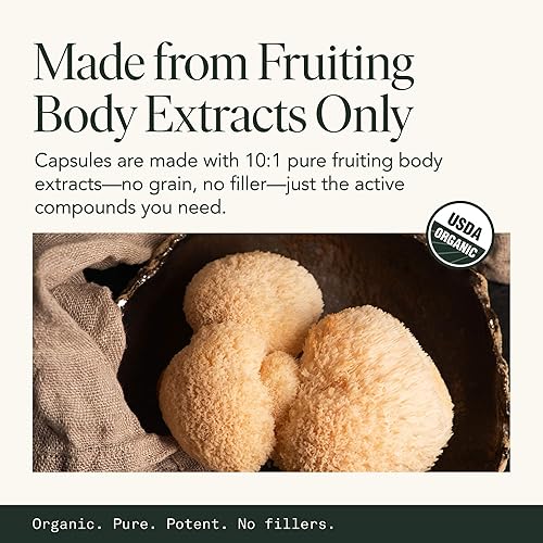 Miniatura 7 de Fantastic Fungi Cápsulas Wake  Suplemento certificado de melena de león orgánica, Cordyceps, hongo Chaga para concentración, energía y