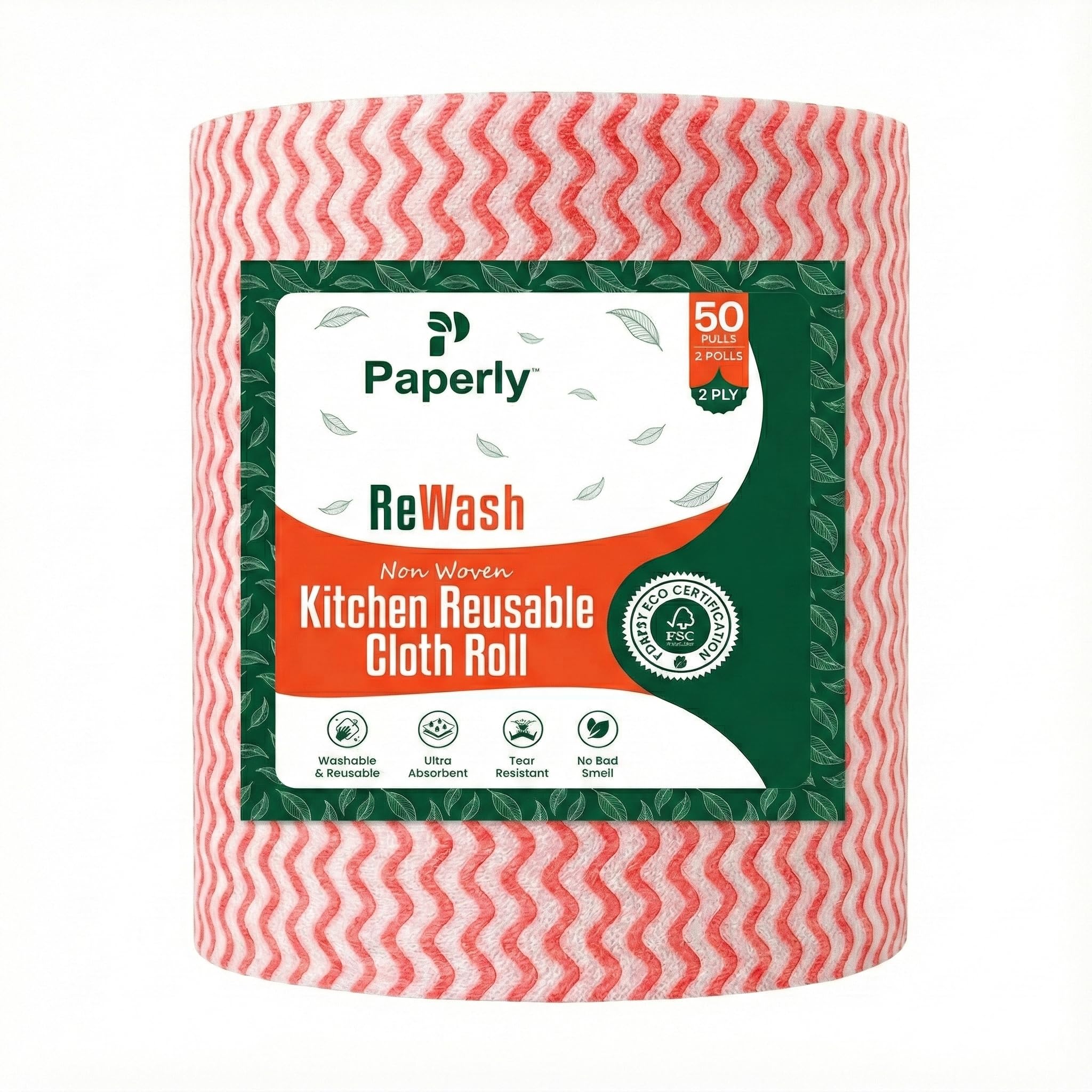 ReWASH Reusable Non-Woven Kitchen Towel Roll | 50 Pulls | Washable & Ultra Absorbent | | Multipurpose Kitchen Cleaning Cloth | (Pack of 1) (Pack of 1)-image-35