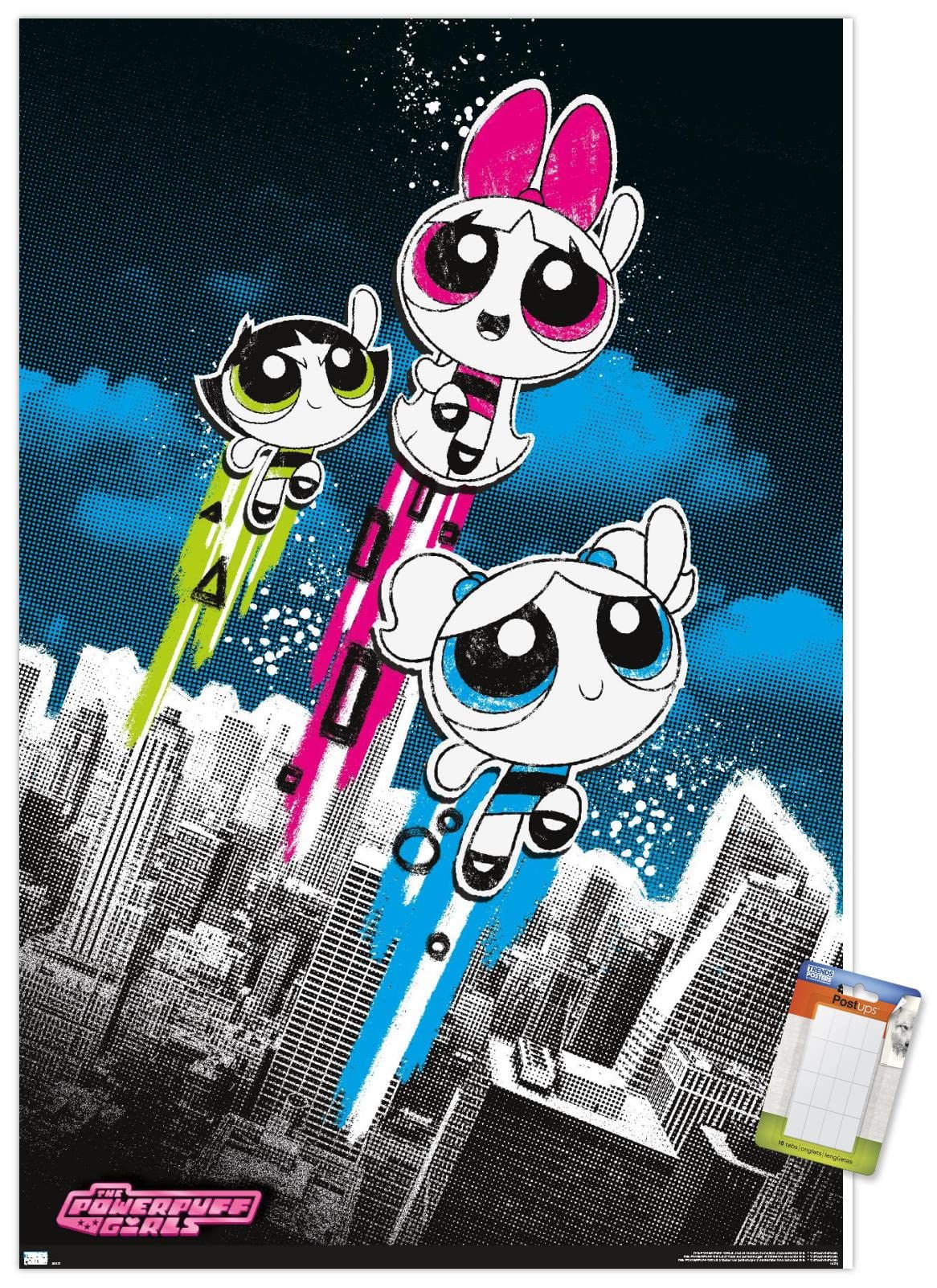 The Powerpuff Girls セリグラフ　ポスター版画 サイン入り Amazon.com: Trends International The Powerpuff Girls - Group City