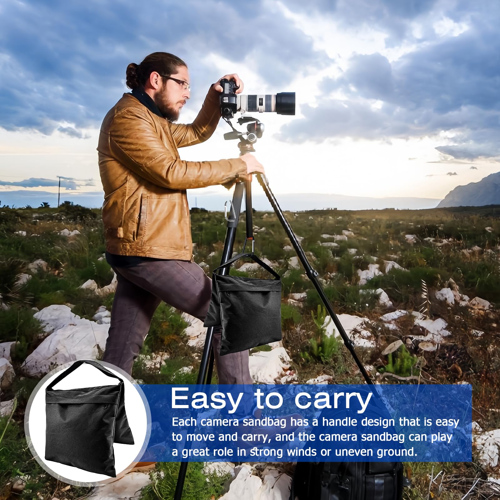 BORDEAG 4 Piezas Sacos De Arena para Fotografía, Bolsas De Arena Resistentes, Sand Bag, Sacos De Bolsa De Arena Fotográfica Adecuados para Estudio, Fotografía En Exteriores