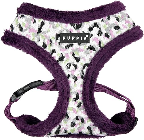 Miniatura 10 de Puppia Kovo - Arnés para perro sobre la cabeza, cálido patrón de leopardo de invierno, ajustable, pecho para perros pequeños y medianos, beige,
