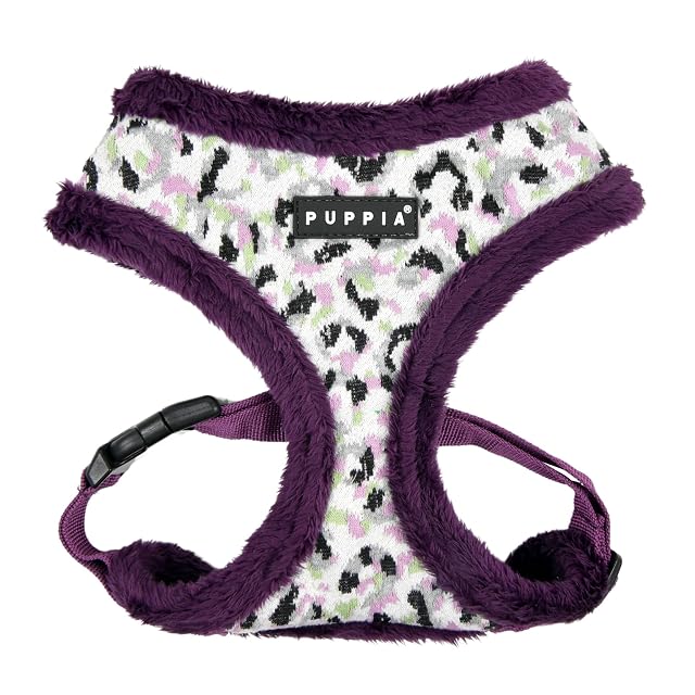 Puppia Huxley Arnés para perro, sobre la cabeza, cálido, invierno, estampado de leopardo