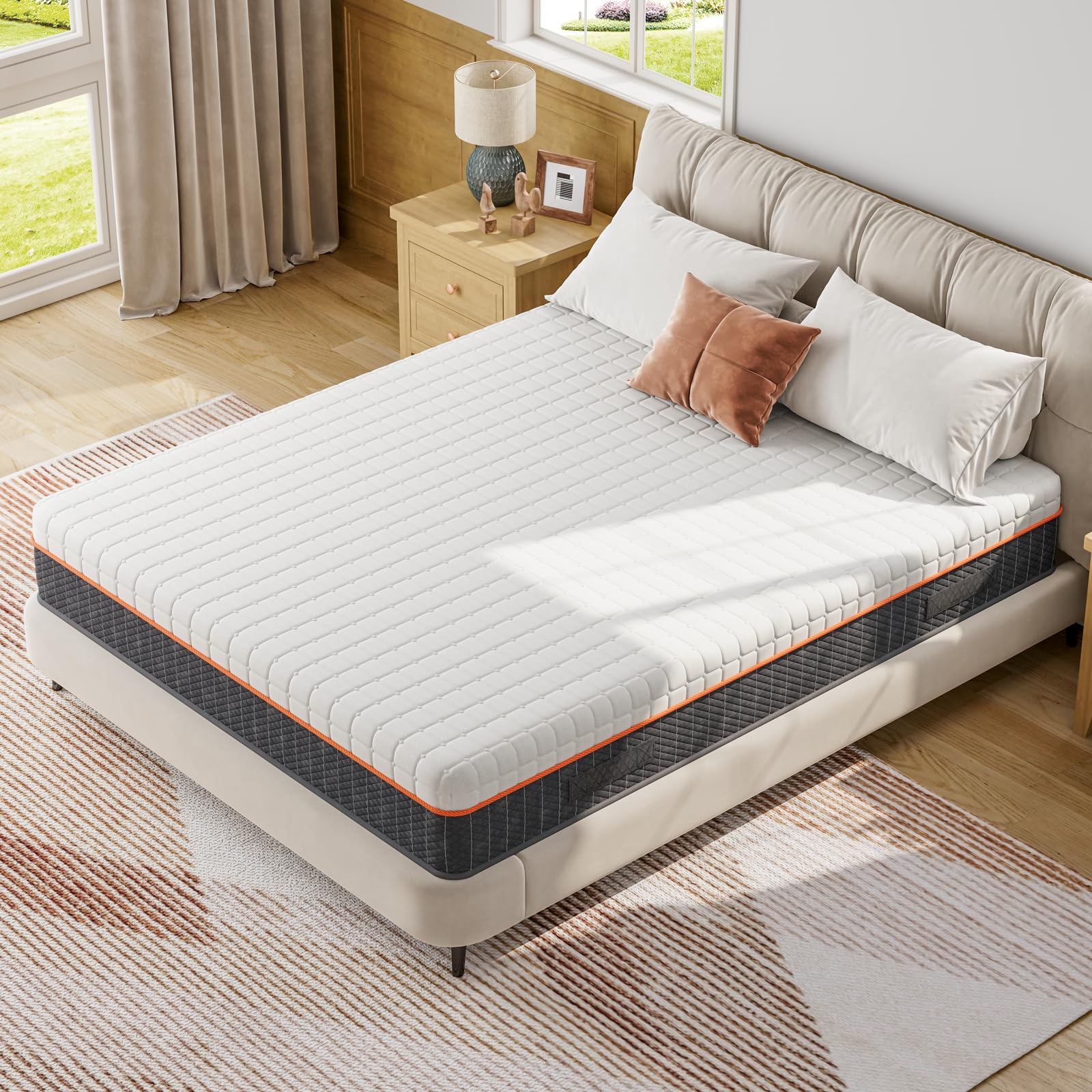 Vesgantti Matelas Mousse 90x190x16cm, Matelas en Mousse à Mémoire de Forme en Gel, Fermeté Moyenne, 7 Zones de Confort, Soutien Parfait, Oeko-Tex (Blanc)