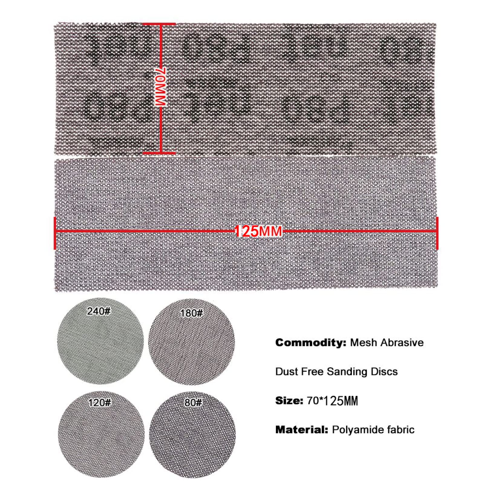 Hak i pętla tarcza papieru szfinkowego, Siatkowe tarcze szlifierskie o ziarnistości 80/120/180/240/320, 50 szt. 198x70mm z pętlą haczykiem. Bezpłatny(120)