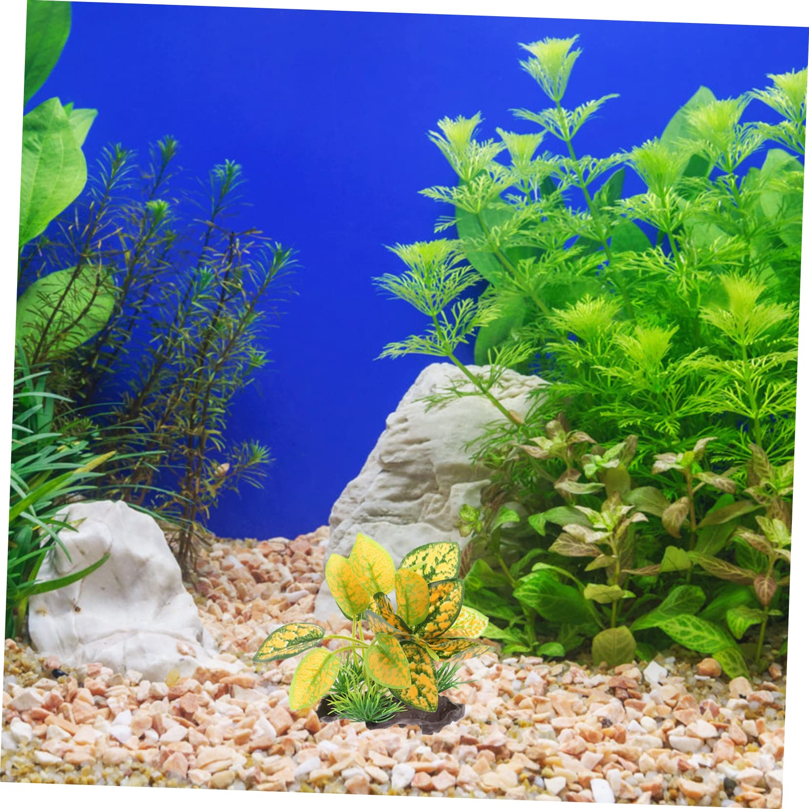 OUNONA 3 Set Ornamenti Di Piante Acquatiche Simulate Piante Da Terrario Arredamento Pianta Contenitori Piante Finte Per Acquario Accessori Per Acquari Resina 3 Pezzi * 3