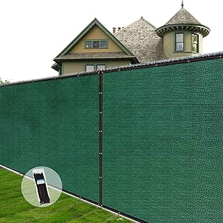 AITREASURE 6.5ft x 16.5ft Privacy Fence Screen Green, Privacy Screen Mesh for Fence, Windbreak Shade Netting 90% Sunshade, Privacy Netting with 100pcs Cable Ties