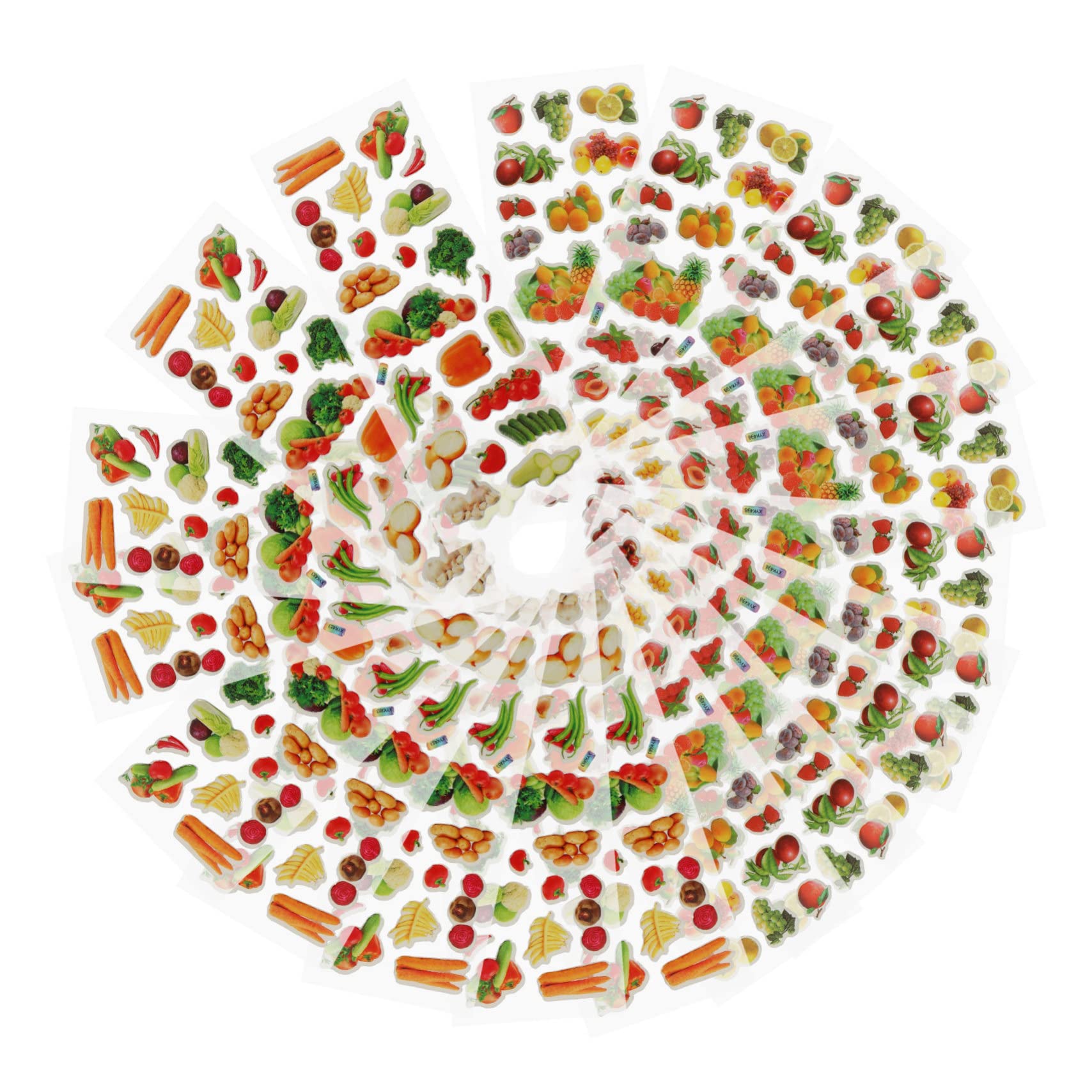 120hojas Pegatinas De Espuma Para Niño Niña Stickers De Frutas y Verduras Fáciles De Usar Para Manualidades y Decoración Infantil Surtidos Para Aprendizaje y Diversión