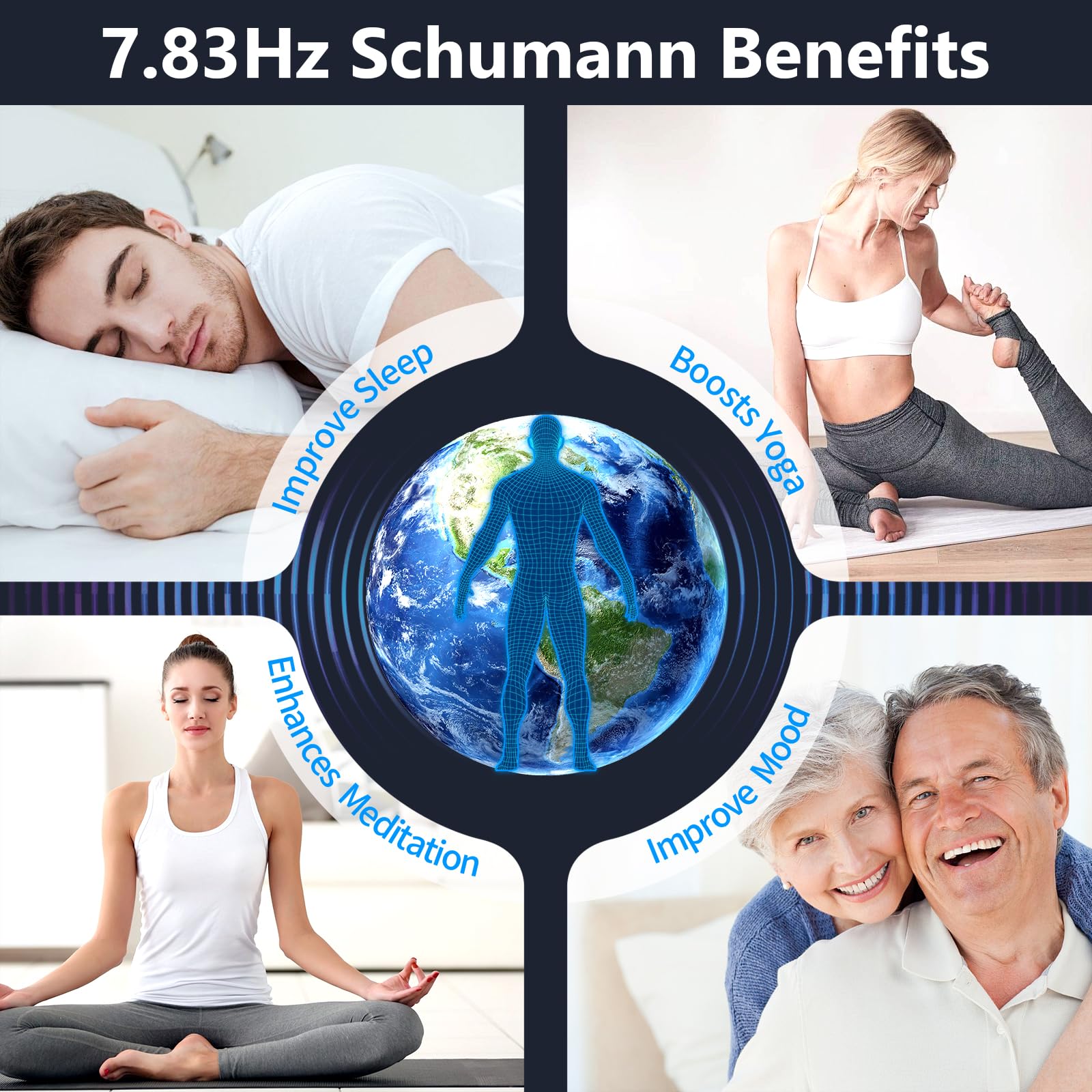 Generador de frecuencia Schumán 7,83 Hz ajustable 0,1 Hz-200 kHz, con pantalla y puerto USB, dispositivo de generador de frecuencia para ayudar a dormir, portátil para casa, oficina, como regalo de