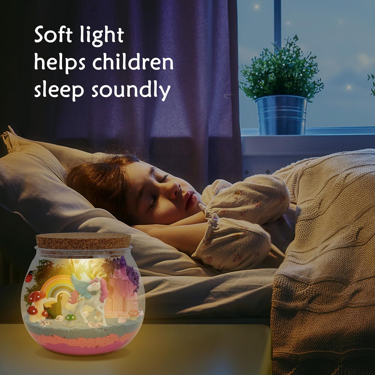 Light-Up Unicorn Terrarium Gifts, DIY Night Light Kit with Remote Control and 13 Lighting Colors, Night Light for Birthday, Children's Day, Halloween, Christmas or New Year Gifts for Girls Ages 5-10 - Image 6