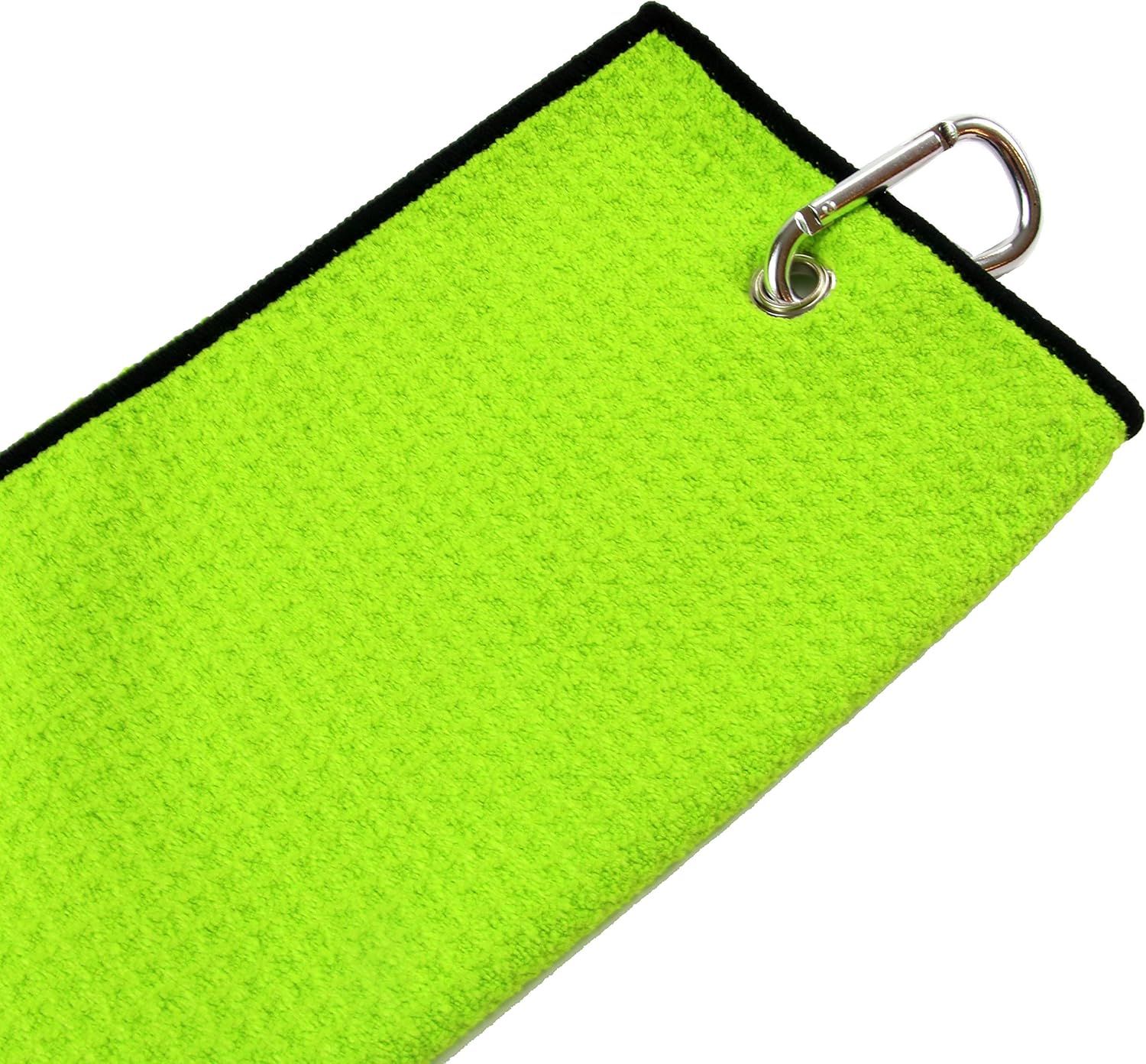 review TOPCUST Golden Birdie Tri-fold Microfiber Waffle Golf Towel with Carabiner Clip 16”X21” (Lime)