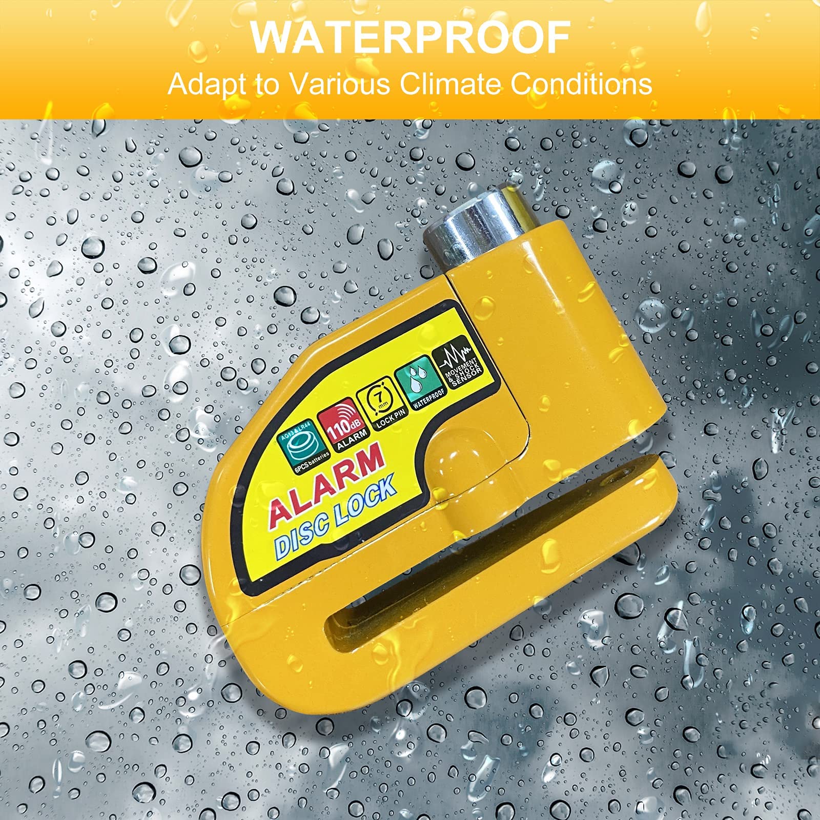 Allarme Antifurto Per Disco Freno Moto - 110dB, Impermeabile, Con Cavo Promemoria E Borsa - 5